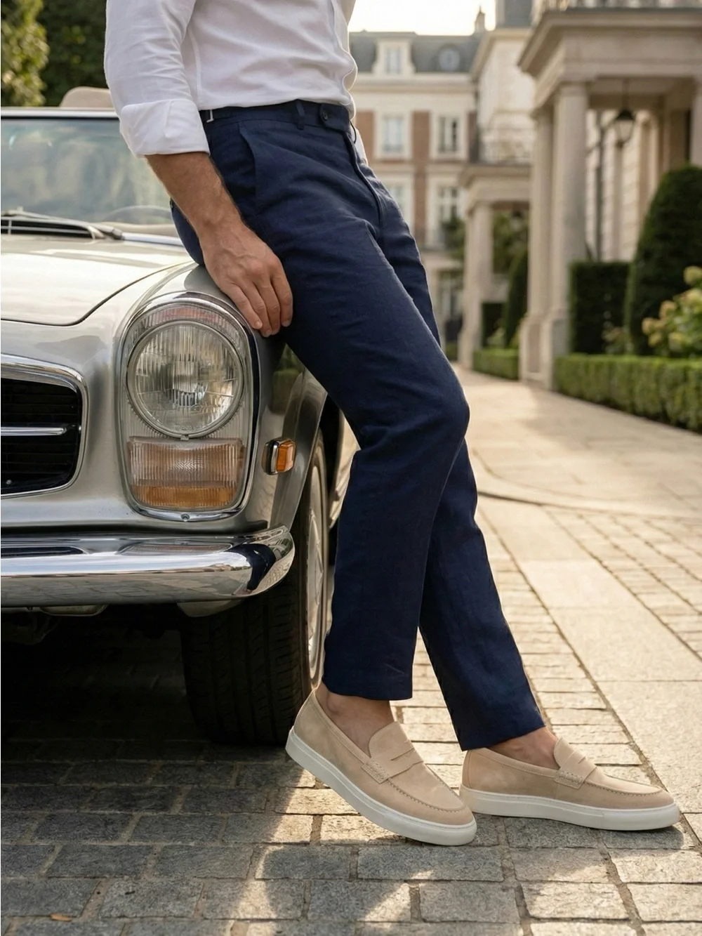 Brand New Men's Beige Suede Slip-On Loafers
